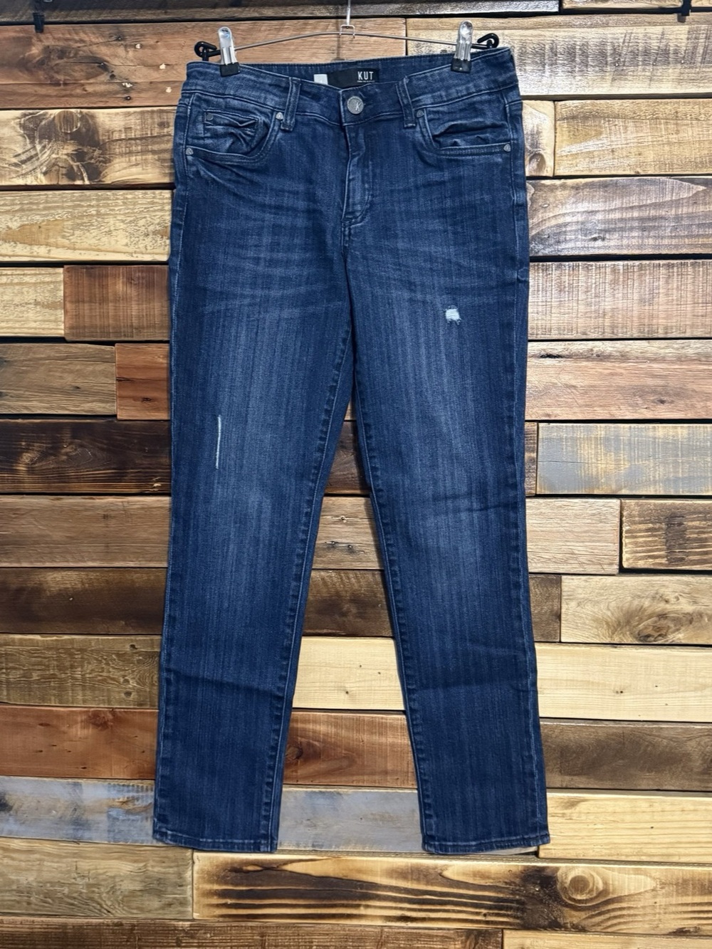 KUT from the Kloth Catherine Boyfriend Distressed Jeans Medium Wash 4